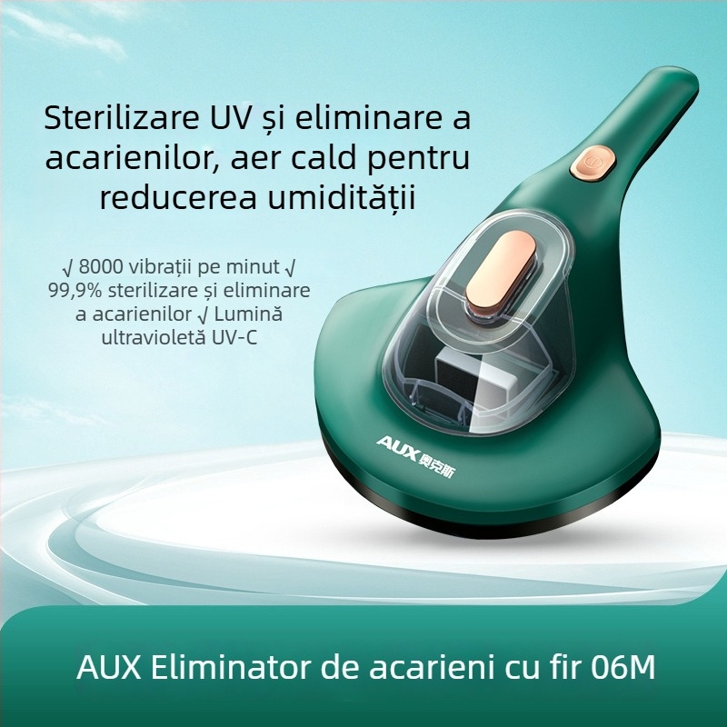 Aspirator manual pentru acarieni cu sterilizare UV și duză ciclonică, alimentare prin cablu, cablu de aproximativ 4 m, recipient praf >0,4 L