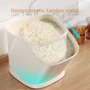 Cutie de depozitare a orezului, sigilată, rezistentă la umiditate și insecte, ABS plastic alimentar, capacitate 9–10 L
