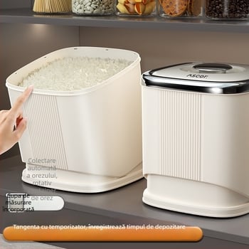 Cutie de depozitare a orezului, sigilată, rezistentă la umiditate și insecte, ABS plastic alimentar, capacitate 9–10 L