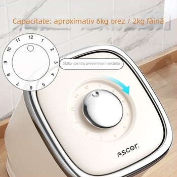 Cutie de depozitare a orezului, sigilată, rezistentă la umiditate și insecte, ABS plastic alimentar, capacitate 9–10 L