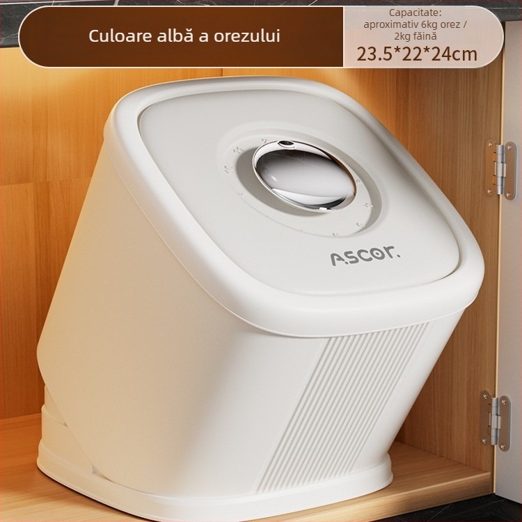 Cutie de depozitare a orezului, sigilată, rezistentă la umiditate și insecte, ABS plastic alimentar, capacitate 9–10 L