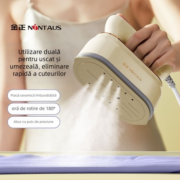 Fier de haine portabil cu abur — 1000W, alimentare la priză, 111–240V, capacitate sub 0,8 L, design pliabil, sistem de călire all-in-one