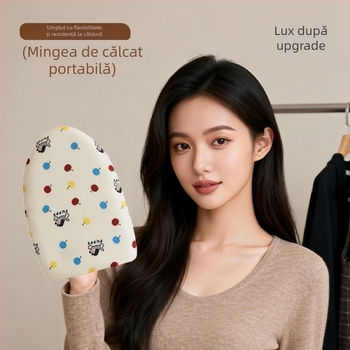 Placă de călcat portabilă cu suport – panou ABS, pernă din bumbac țesut, husă rezistentă la temperaturi ridicate, mănuși anti-arsuri