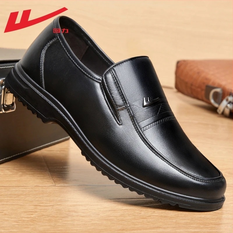 Pantofi casual pentru bărbați din PU, talpă injectată, vârf rotund, impermeabili și anti-derapare, înălțime toc 3–5 cm