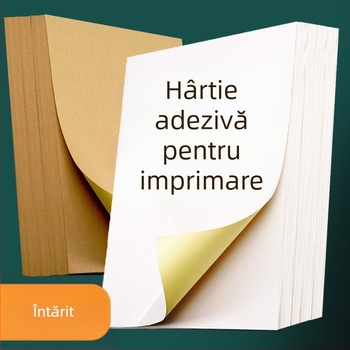 Etichete autoadezive A4 din kraft pentru imprimare cu cerneală, grosime 0,14 mm, formă dreptunghiulară, model YX307