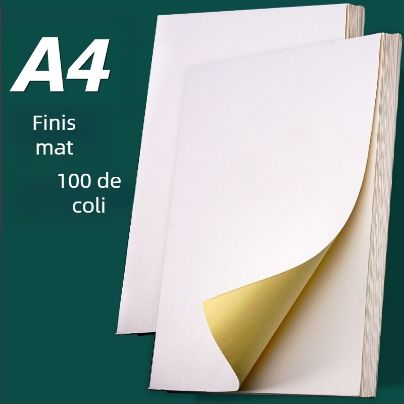 Etichete autoadezive A4 din kraft pentru imprimare cu cerneală, grosime 0,14 mm, formă dreptunghiulară, model YX307