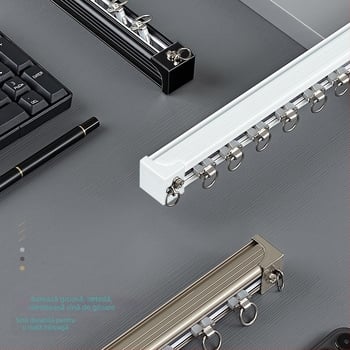 Șină de draperii din aluminiu – Dublă șină, Alunecare silențioasă, Model JFL-F05, Tip montaj: suspendat