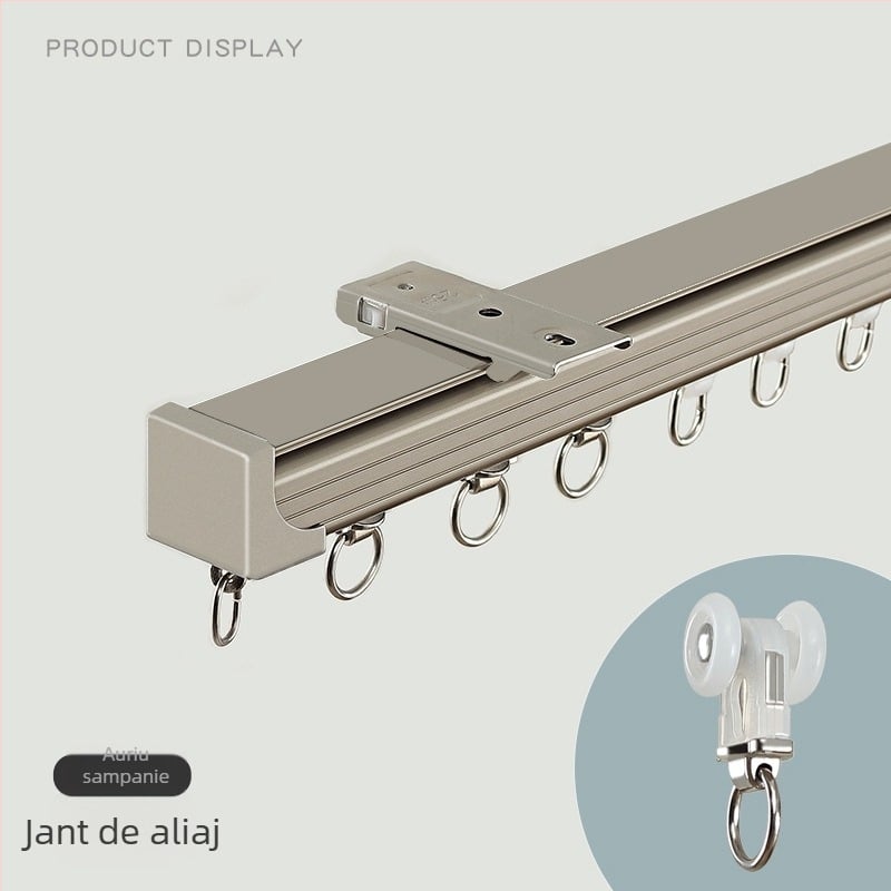 Șină de draperii din aluminiu – Dublă șină, Alunecare silențioasă, Model JFL-F05, Tip montaj: suspendat