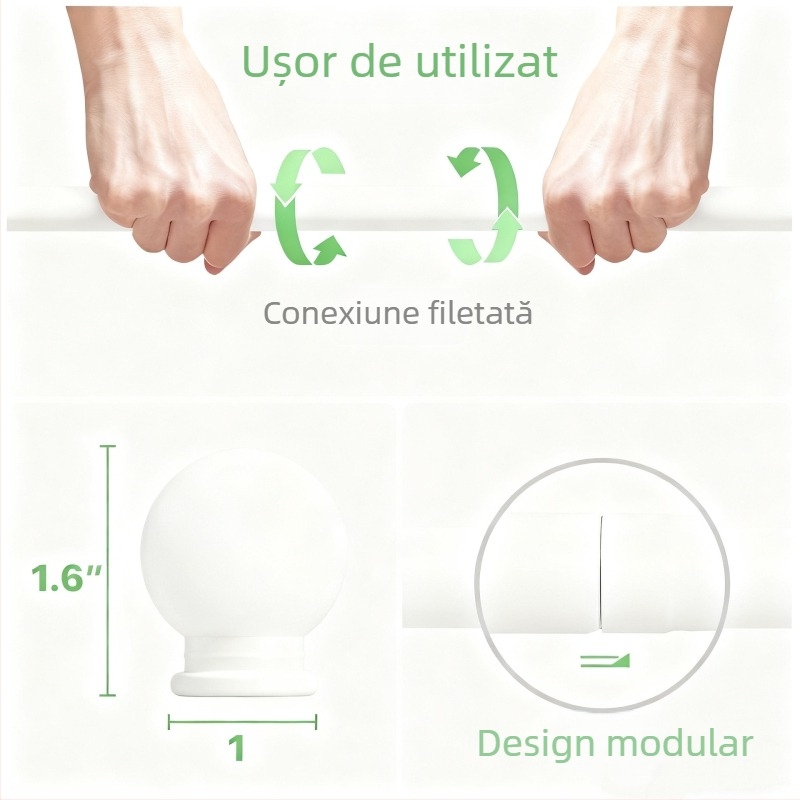 Bară de cortină romană în stil european, cu suport și șuruburi, rășină, Yijiale, lux discret, personalizabilă, marcă privată autorizată