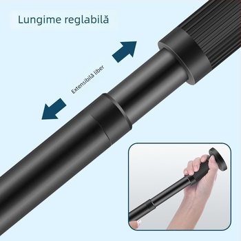 Bară telescopică pentru perdea, fără găurire, din oțel inoxidabil/otel carbon/ABS, pentru duș, garderobă și separator de dormitor, stil modern minimalist