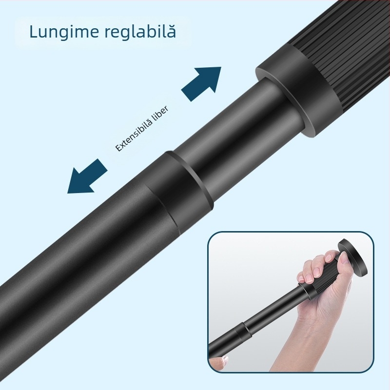 Bară telescopică pentru perdea, fără găurire, din oțel inoxidabil/otel carbon/ABS, pentru duș, garderobă și separator de dormitor, stil modern minimalist