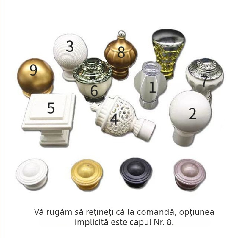 Bară pentru perdea din aliaj de aluminiu, stil roman, monorod sau dublu, design modern minimalist, personalizabil