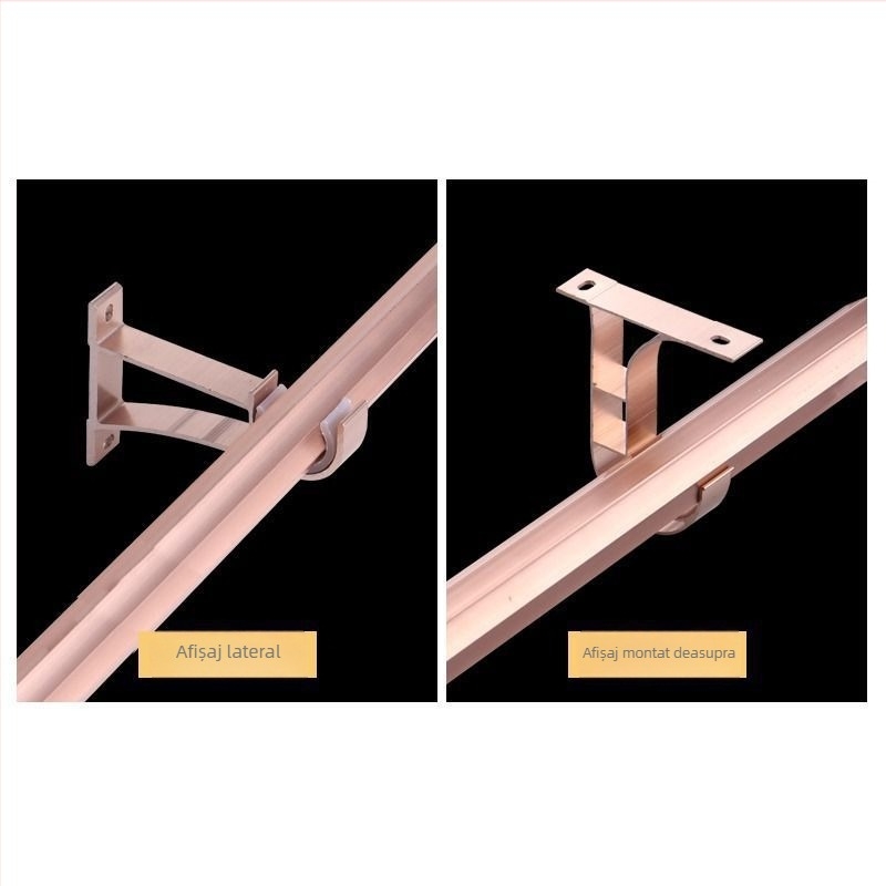 Suport pentru șină de perdea din aliaj de aluminiu – pentru șină simplă sau dublă – bază fixă – montaj superior sau lateral