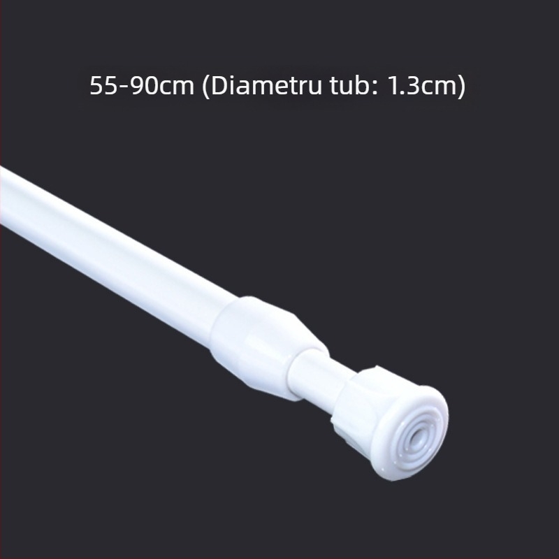 Bară telescopică din oțel pentru uscat haine, perdele și perdea de duș — montaj fără găuri, stil modern minimalist