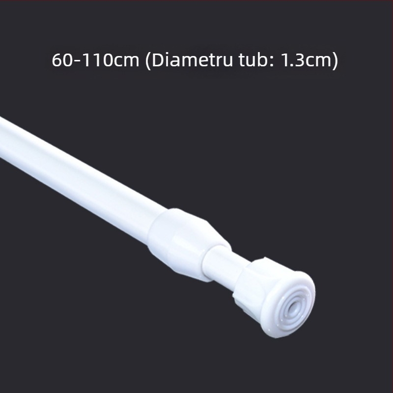 Bară telescopică din oțel pentru uscat haine, perdele și perdea de duș — montaj fără găuri, stil modern minimalist