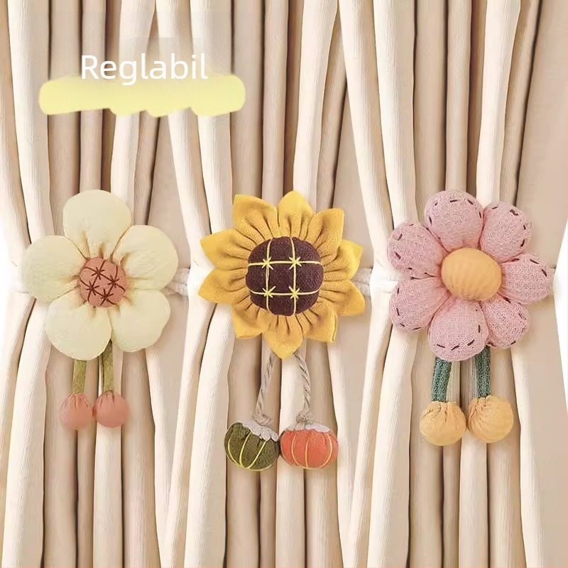 Legături pentru perdele cu decor floral, șnururi pentru perdele din tul, clips de depozitare, stil simplu și modern