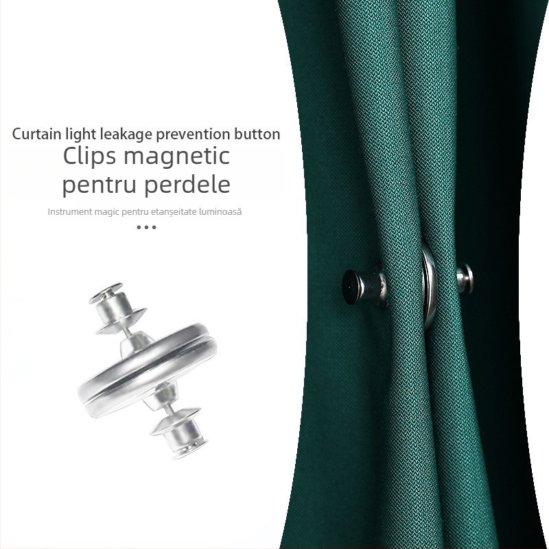Cataramă pentru perdea cu aderență magnetică puternică, din aliaj, reutilizabilă, închidere magnetică detașabilă, previne scurgerea luminii