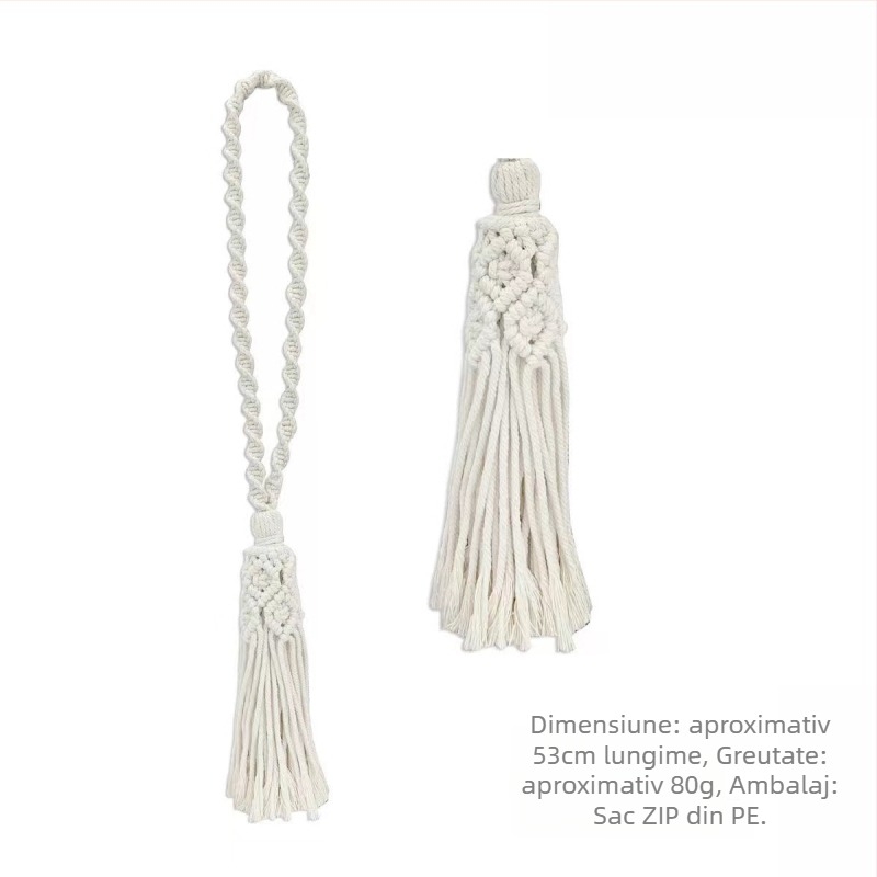 Jiuli Curea pentru perdea – stil Boem, sfoară țesută manual din bumbac și in, design modern minimalist, personalizabil