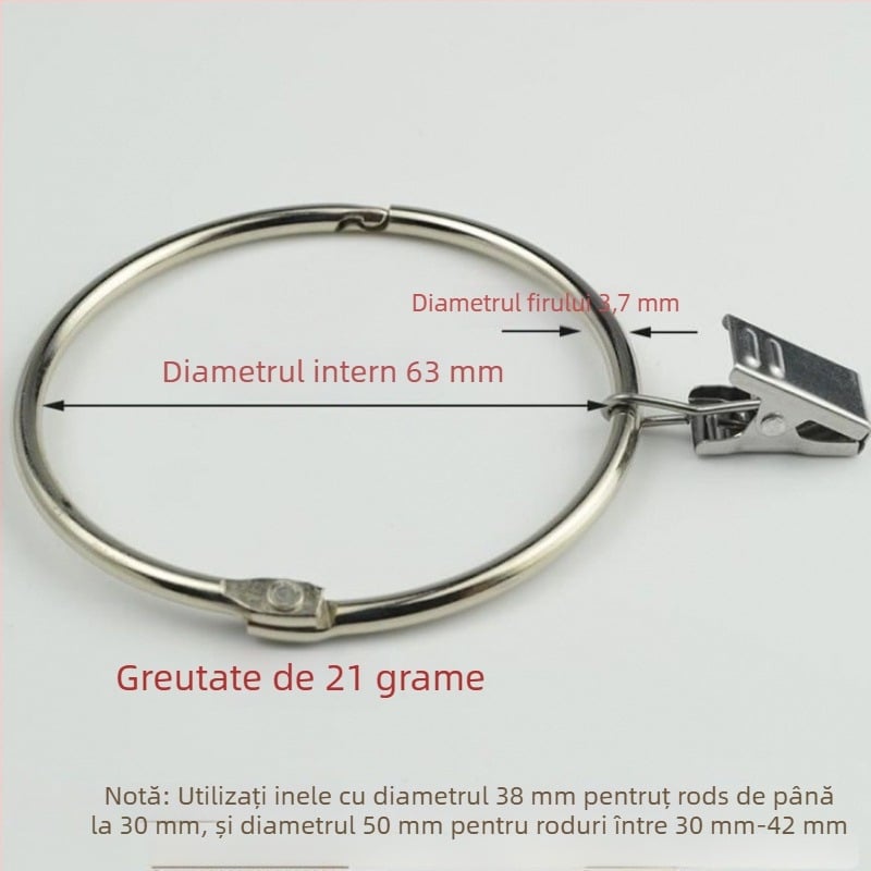 Inel pentru perdea cu clemă și cataramă, pentru perdea de duș, stil roman, modern minimalist