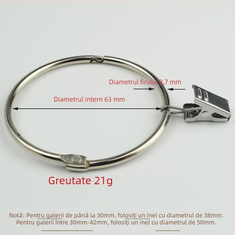 Inel pentru perdea cu clemă și cataramă, pentru perdea de duș, stil roman, modern minimalist