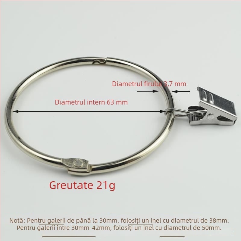 Inel pentru perdea cu clemă și cataramă, pentru perdea de duș, stil roman, modern minimalist