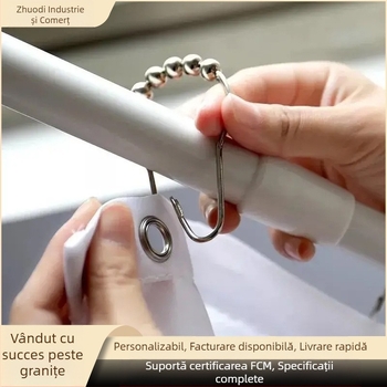 Inel de perdea de duș din oțel inoxidabil, formă de dovleac, inel cu bilă pentru perdele de pat și ușă