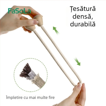 Legături pentru perdea cu cataramă magnetică, din lemn masiv, magnet de pământ rar și sfoară de bumbac