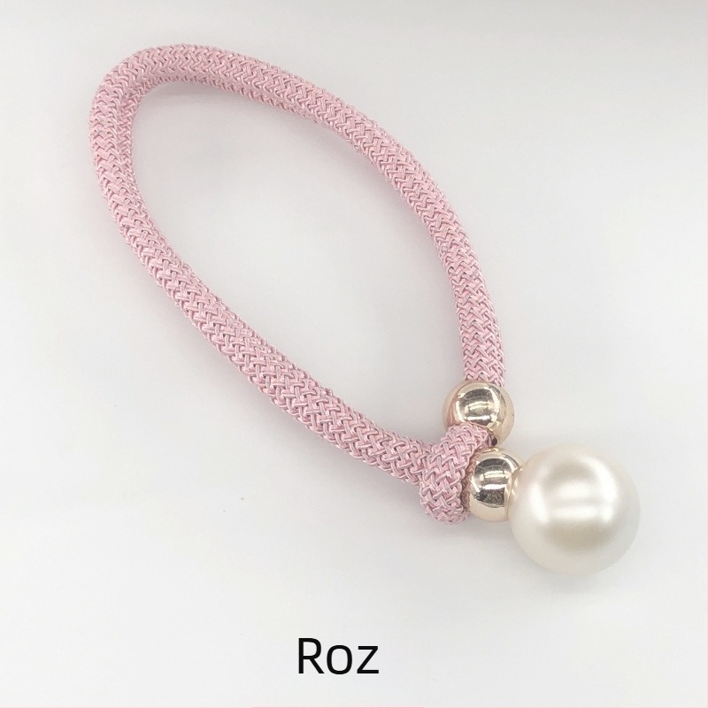 Legături pentru perdea din țesătură cu accente perlate, șnururi de strângere reglabile, stil lux lejer