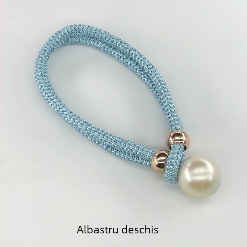 Legături pentru perdea din țesătură cu accente perlate, șnururi de strângere reglabile, stil lux lejer