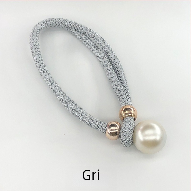 Legături pentru perdea din țesătură cu accente perlate, șnururi de strângere reglabile, stil lux lejer