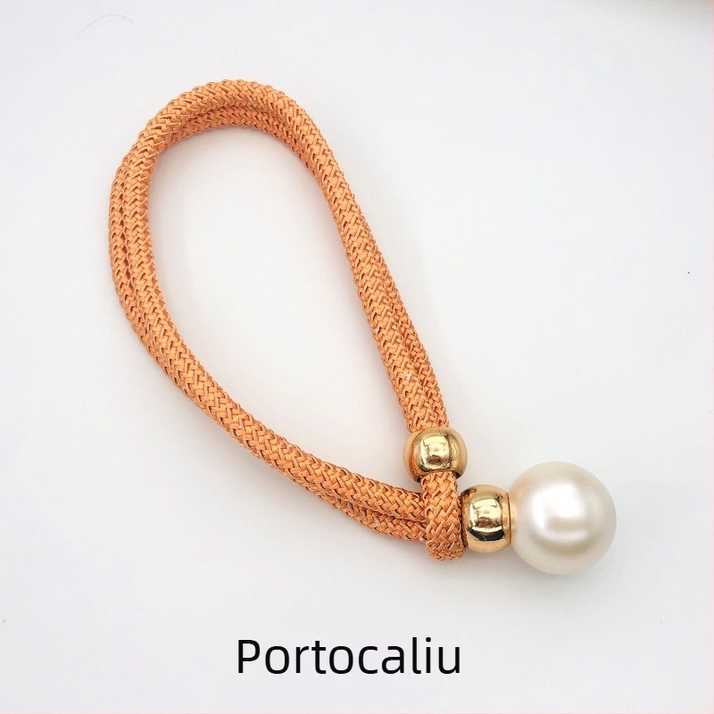 Legături pentru perdea din țesătură cu accente perlate, șnururi de strângere reglabile, stil lux lejer