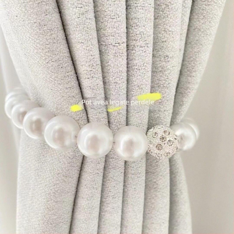 Șnururi pentru perdele cu cataramă magnetică – pereche de curele pentru perdele din plasă, fără găuri, cu șnur de strângere; marca Qiwang; material magnet+ABS; stil modern minimalist