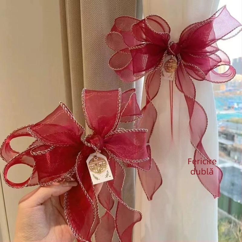 Legături pentru perdea cu floare de mătase – stil universal