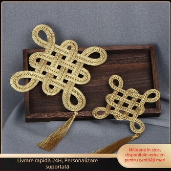 Cataramă de curea cu nod chinezesc din sârmă de aur — accesorii, Material: sârmă de aur; structură: accesorii; aplicație: curea; marcă: Inheritance accessories