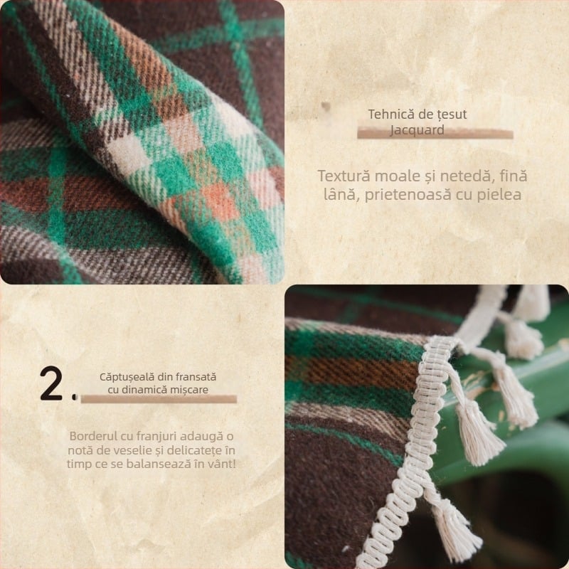 Cortine franțuzești din bumbac, cu model carouri țesute pe fire, pentru bucătărie și ferestrele tip bay, decorative, cu umbrire parțială