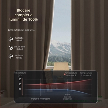 Perdea blackout pentru living, Silk Flower material, stil universal