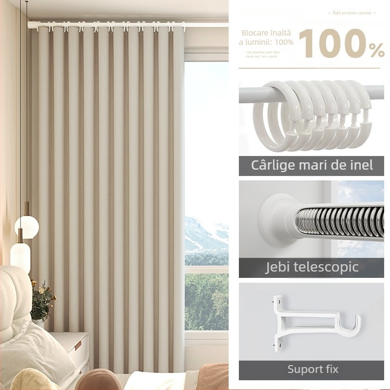 Perdea blackout pentru living, Silk Flower material, stil universal