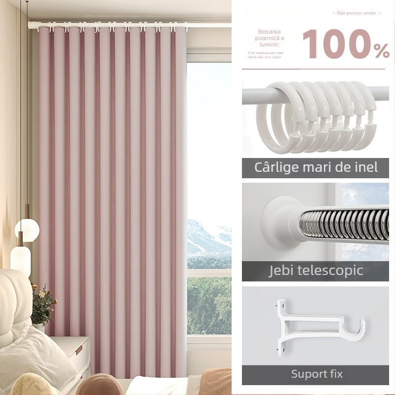 Perdea blackout pentru living, Silk Flower material, stil universal