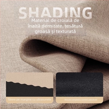 Draperie din poliester cu umbrire ridicată 71-90%, pentru living, dormitor, birou, restaurant și intrare, stil modern minimalist