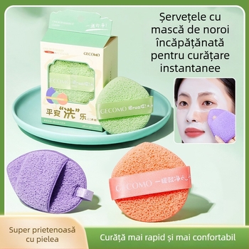 Gecomo burete de curățare facial cu șnur — moale, prietenos cu pielea, face spumă rapid, curățare profundă; 600 buc./ambalaj; Material: Alt; Import: Nu