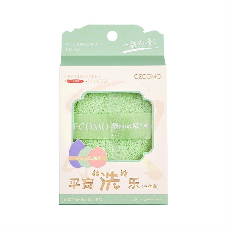 Gecomo burete de curățare facial cu șnur — moale, prietenos cu pielea, face spumă rapid, curățare profundă; 600 buc./ambalaj; Material: Alt; Import: Nu