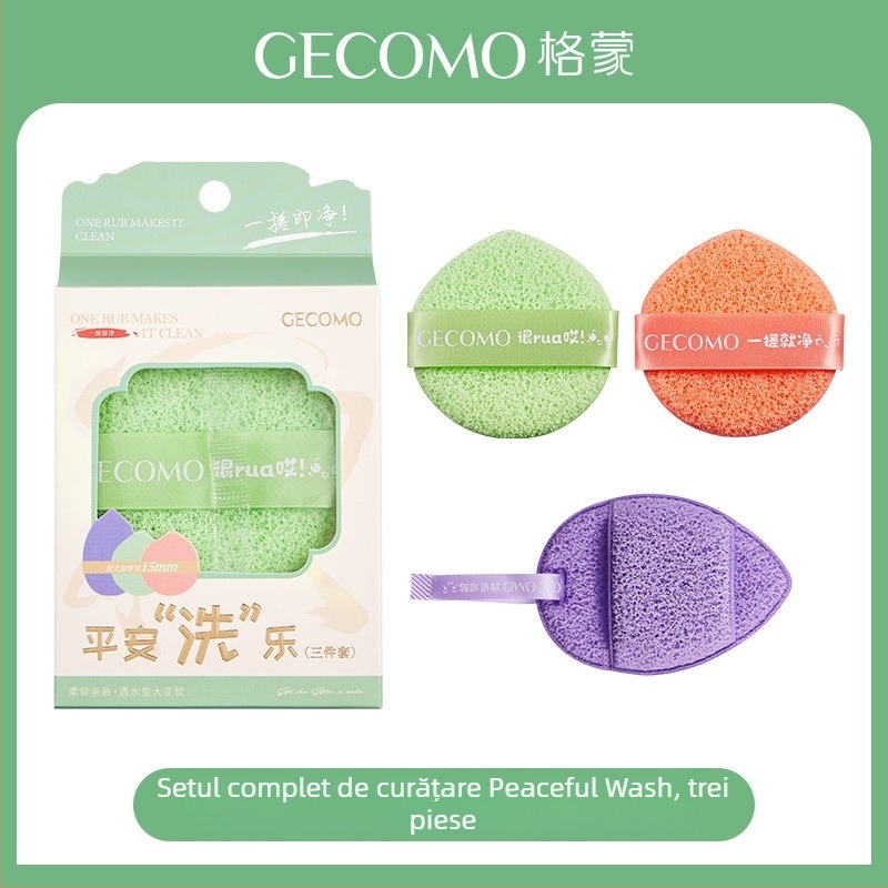Gecomo burete de curățare facial cu șnur — moale, prietenos cu pielea, face spumă rapid, curățare profundă; 600 buc./ambalaj; Material: Alt; Import: Nu