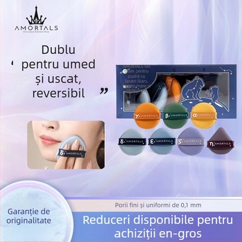 Ermu genuine grapes burete uscat pentru machiaj, formă triunghiulară şi picătură, material: burete, cantitate: 4/7 buc.