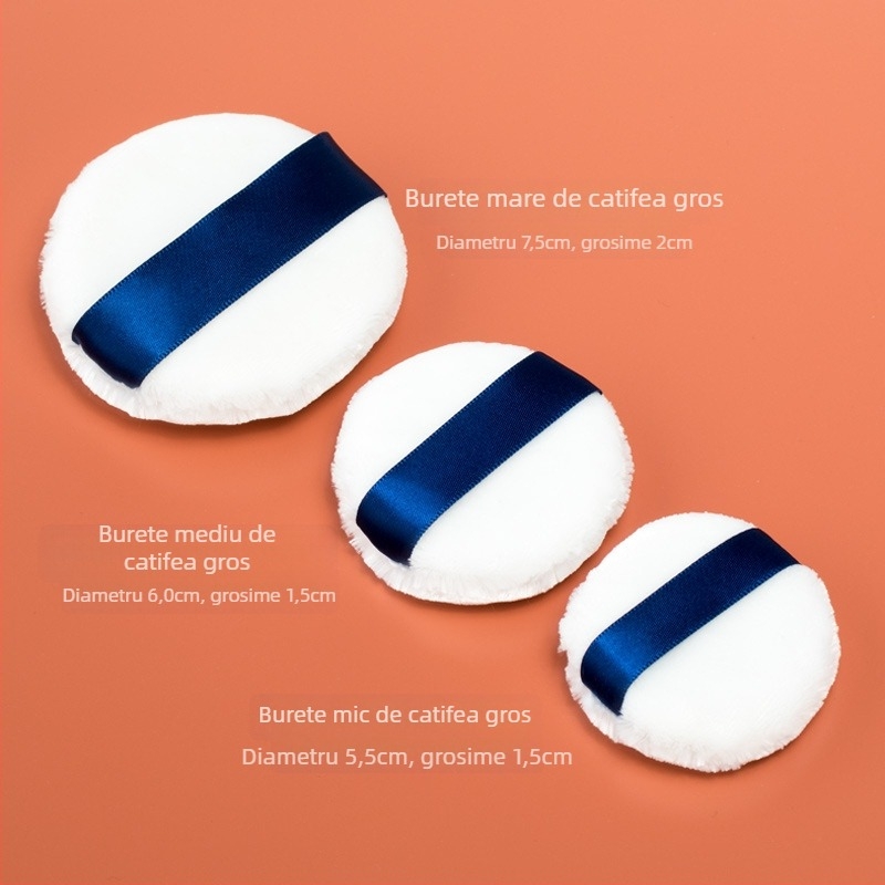 ilbu Puff pudră uscat, bumbac pur, flockat, 3 buc.