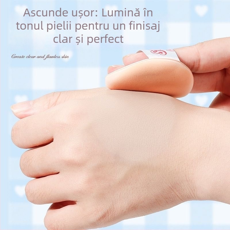 Xixi puff de pudră pentru uz uscat și umed, burete natural, pachet de 2, forme rotunde și în formă de picătură