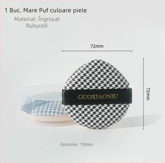 Guo xiaoniu burete pudră – dublă utilizare umed/uscat, burete natural, 6 buc., forme: triunghi, picătură, dovleac