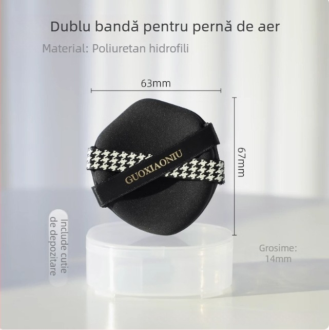 Guo xiaoniu burete pudră – dublă utilizare umed/uscat, burete natural, 6 buc., forme: triunghi, picătură, dovleac