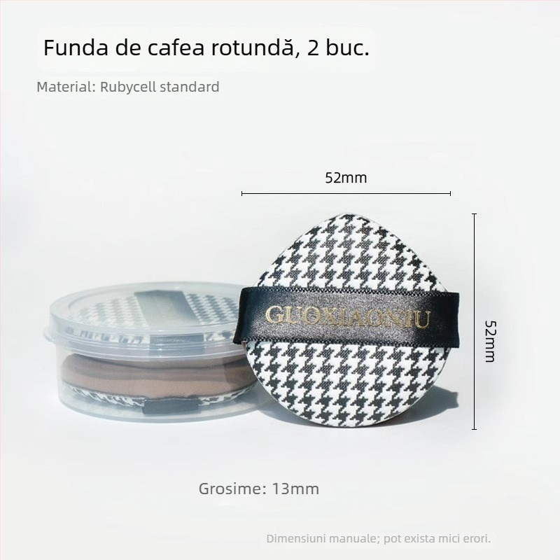 Guo xiaoniu burete pudră – dublă utilizare umed/uscat, burete natural, 6 buc., forme: triunghi, picătură, dovleac