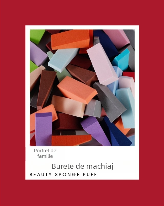 Burete triunghiular Dry Puff — hidrofili, fără latex, OEM, ambalaj 100 buc