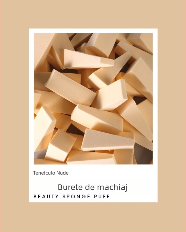 Burete triunghiular Dry Puff — hidrofili, fără latex, OEM, ambalaj 100 buc